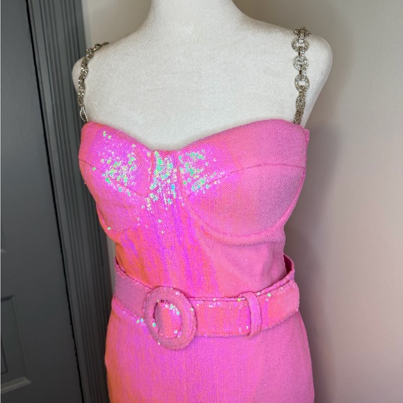 NADINE MERABI Sparkling Pink Jumpsuit - Picture 5 of 13